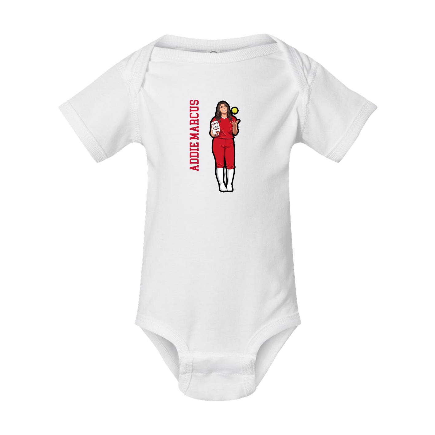 Baby Onesie — Name Vertical in White