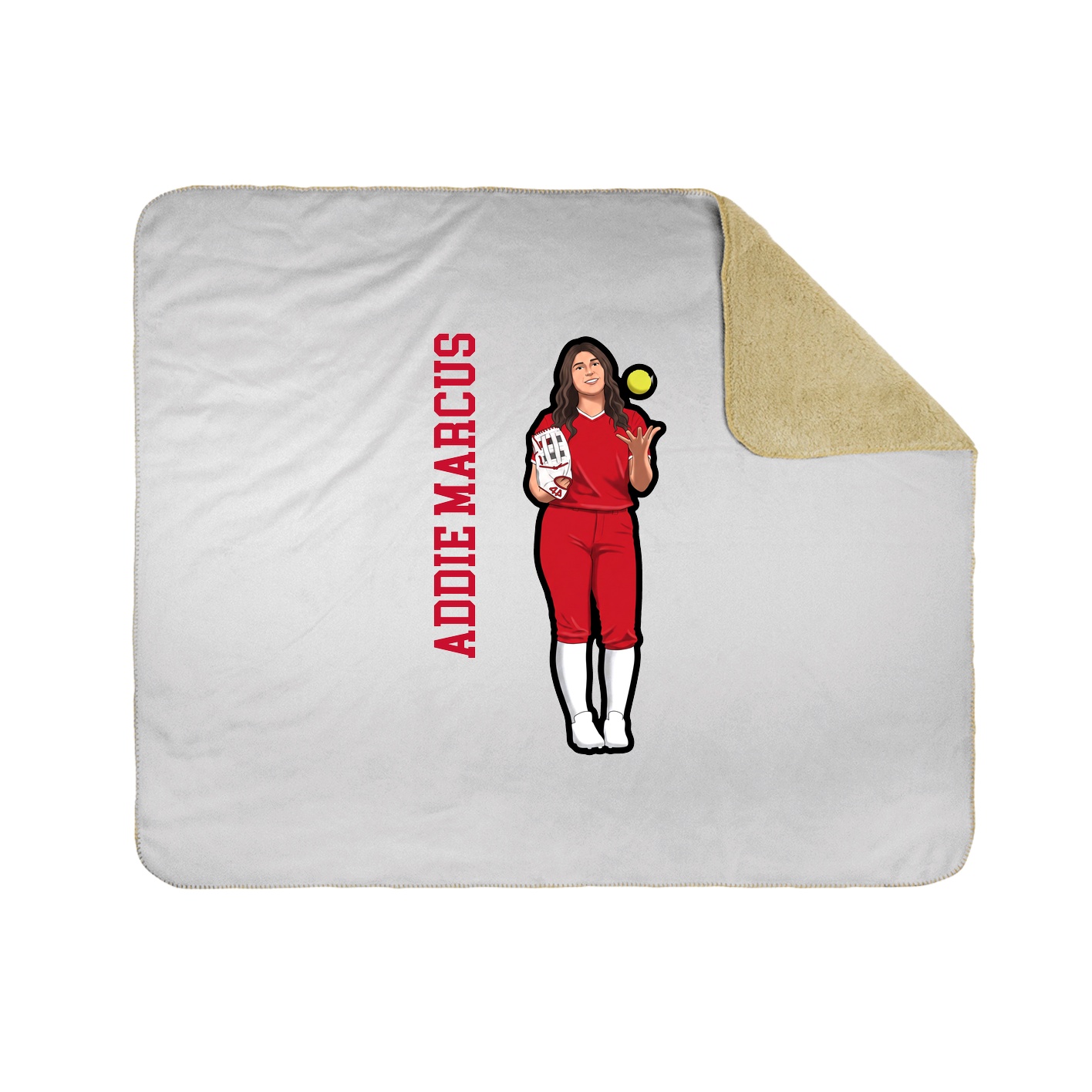 Throw Blanket — Name Vertical in White