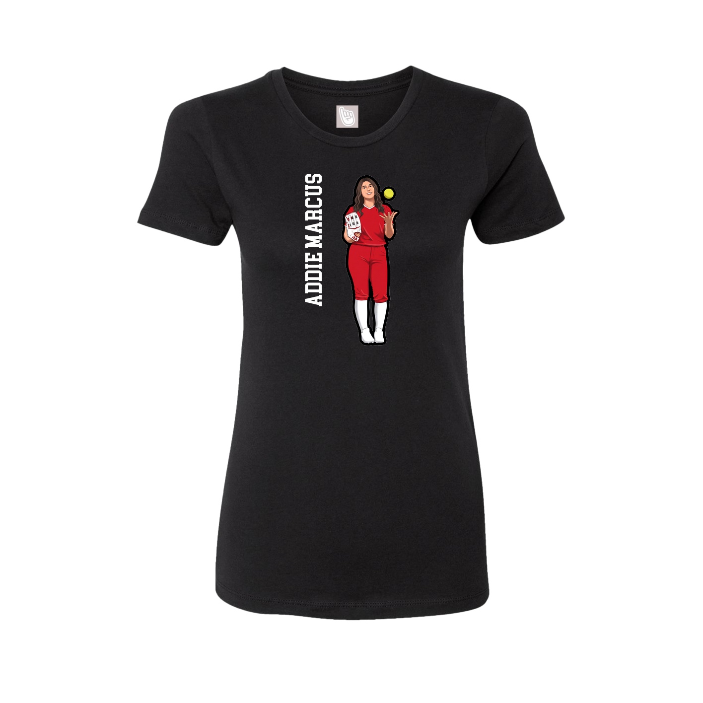 Fitted Women's Tee — Name Vertical in Black