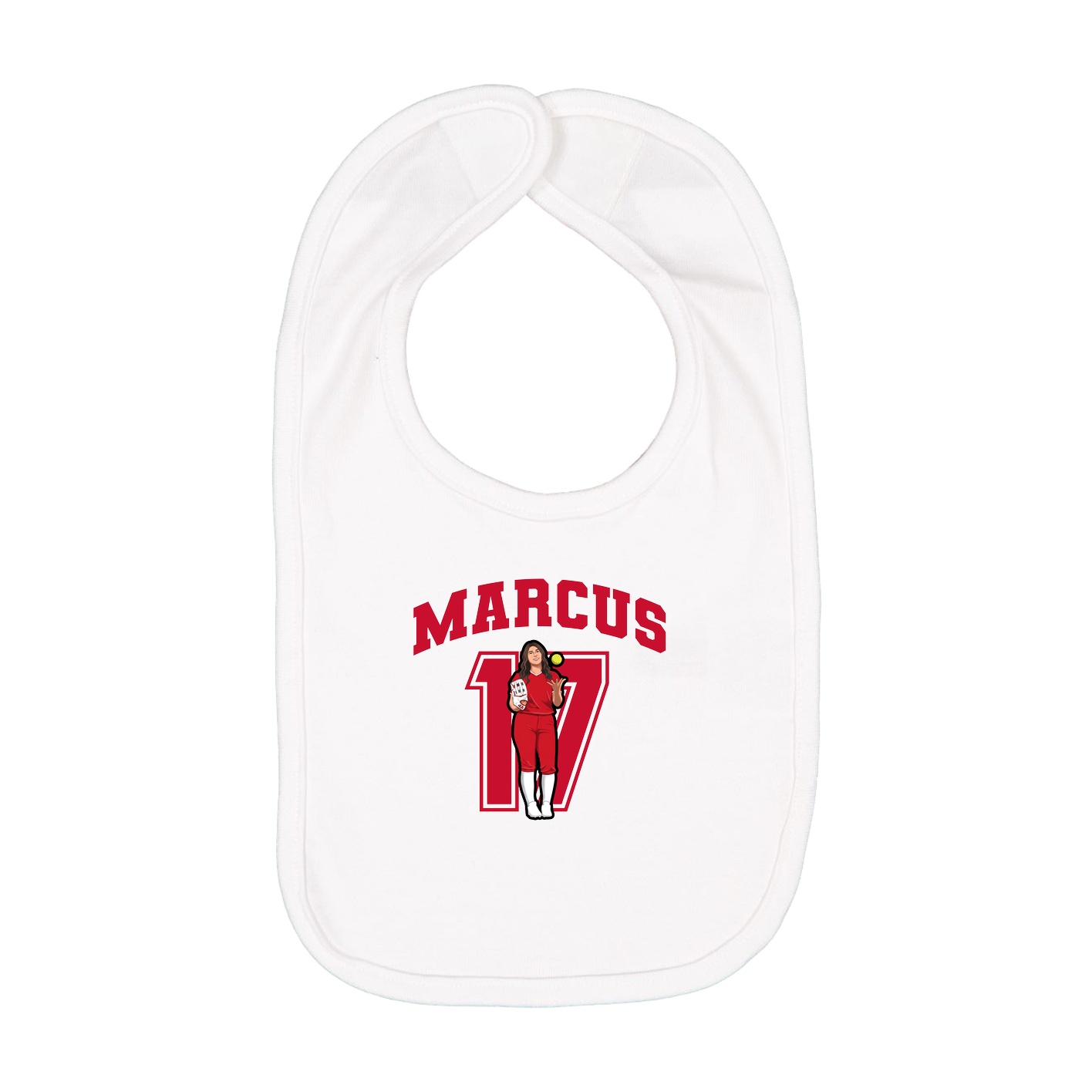 Infant Bib — Number in White