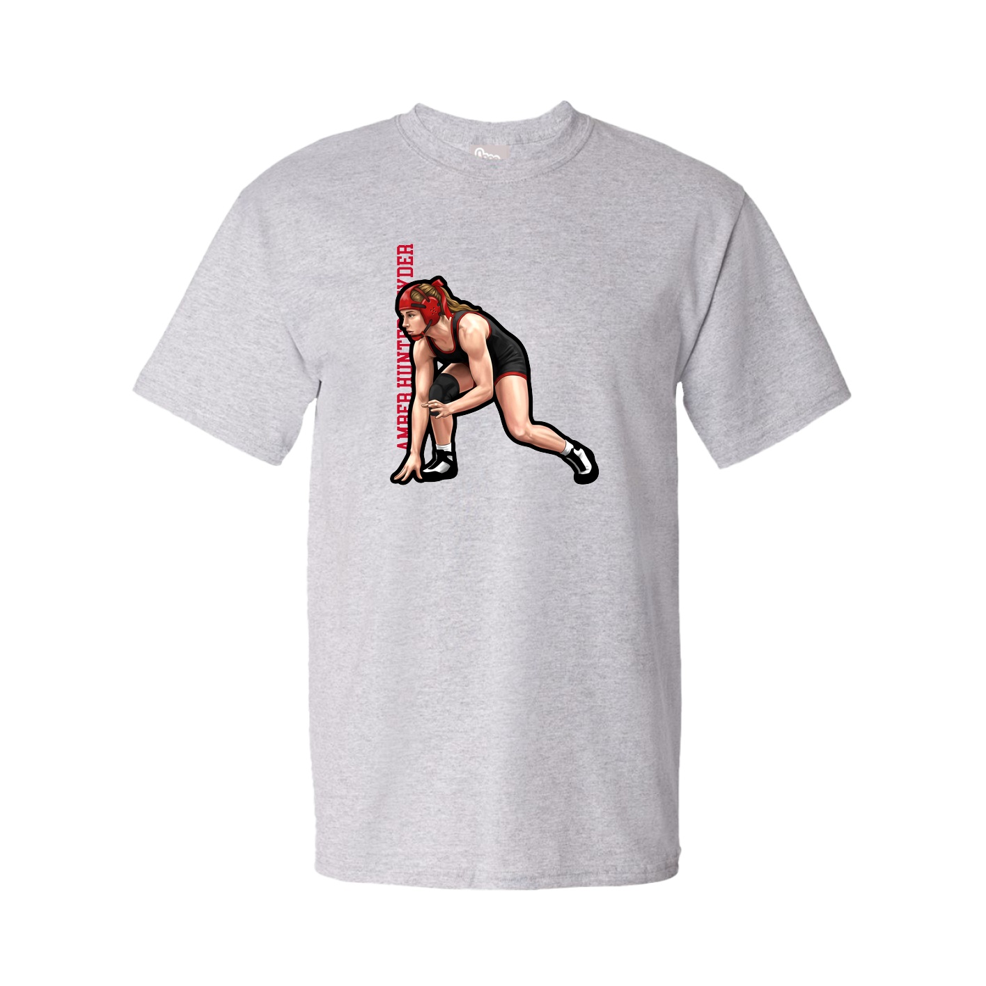 Youth Tee — Name Vertical in Grey