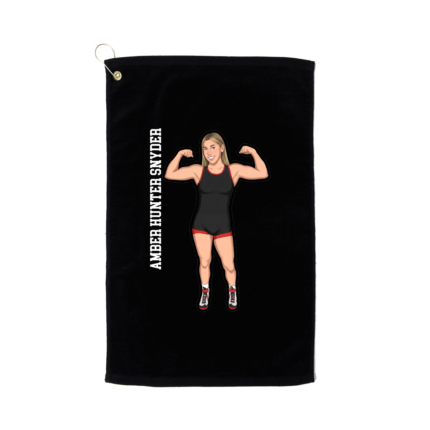 Golf Towel — Name Vertical in Black