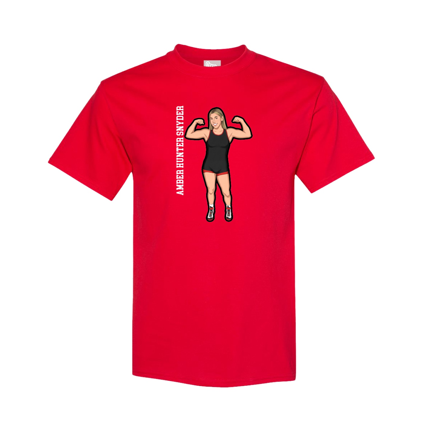 Youth Tee — Name Vertical in Red