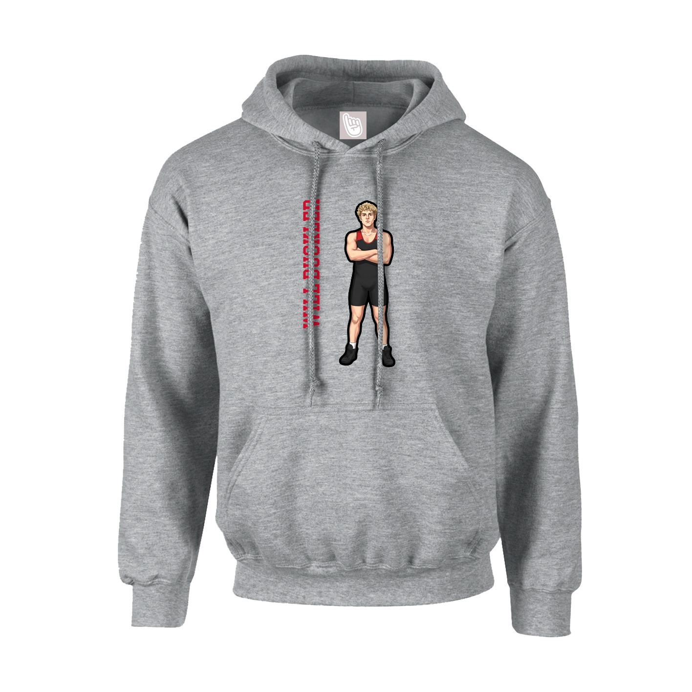 Youth Hoodie — Name Vertical in Grey