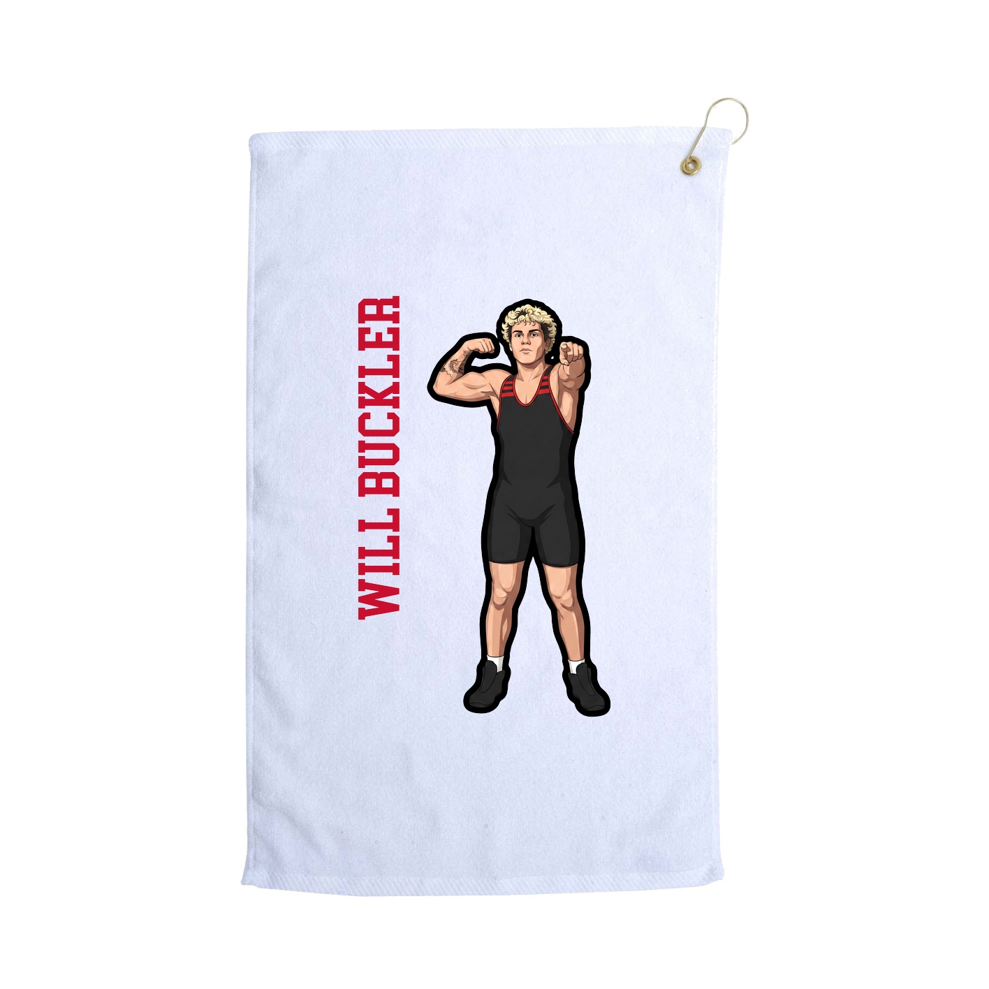 Golf Towel — Name Vertical in White
