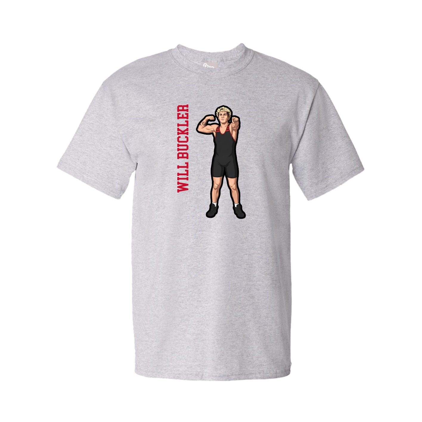 Youth Tee — Name Vertical in Grey