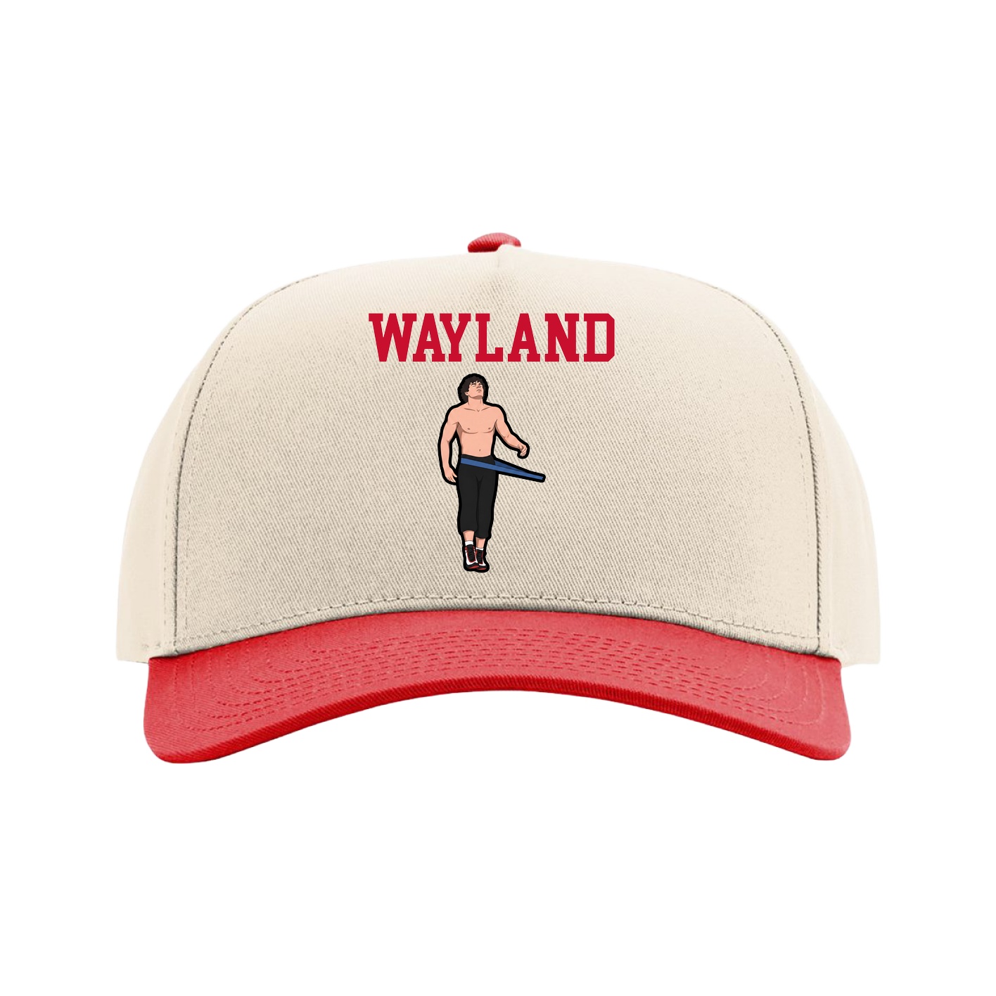 Full Fabric Five-Panel Champ Cap — Shirsey in Cream/Red