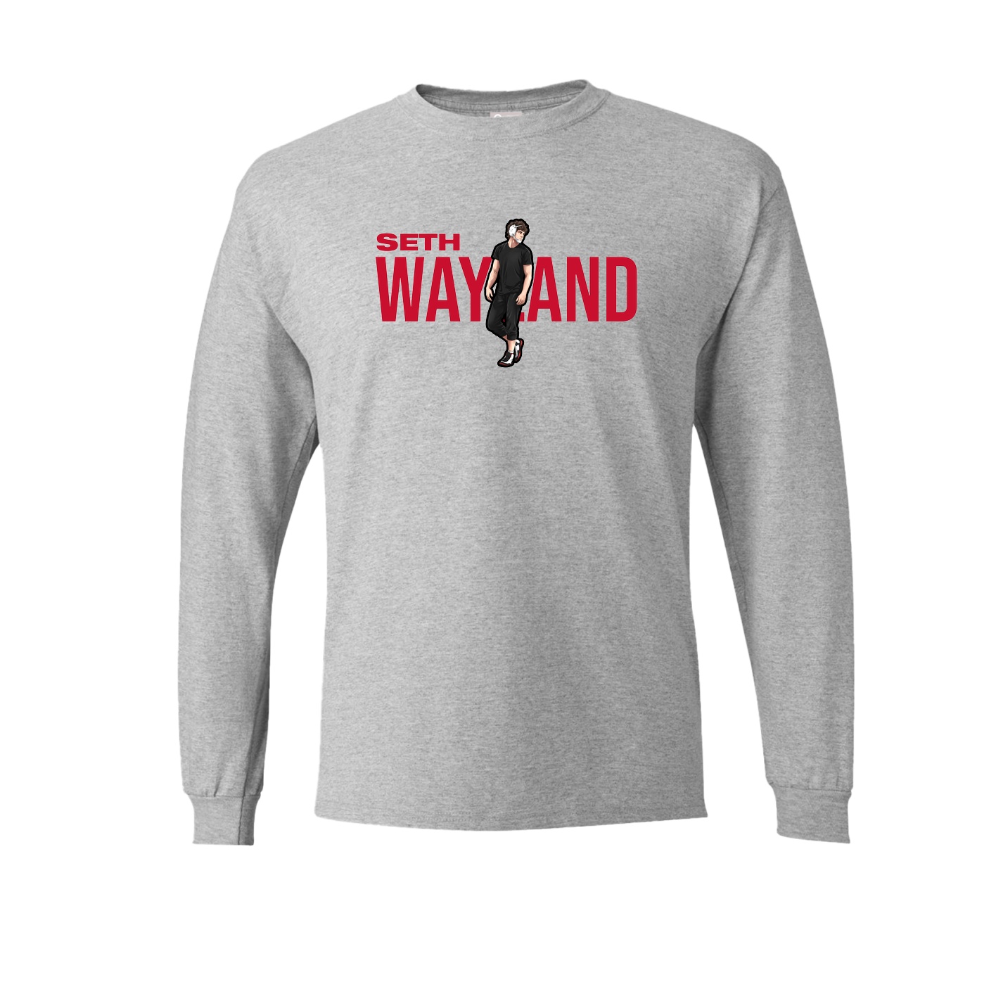 Long Sleeve Tee — Player Name in Grey