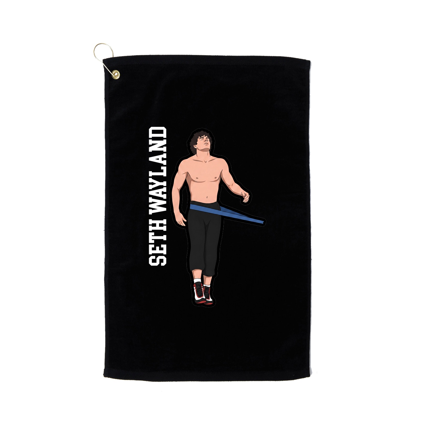 Golf Towel — Name Vertical in Black