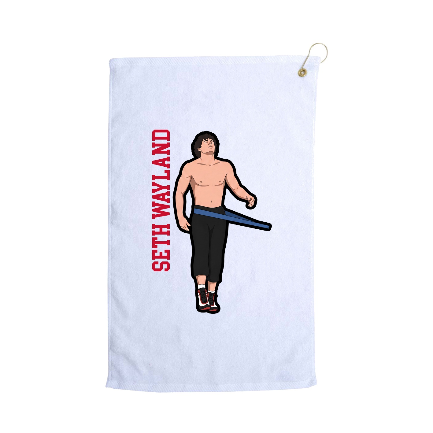 Golf Towel — Name Vertical in White