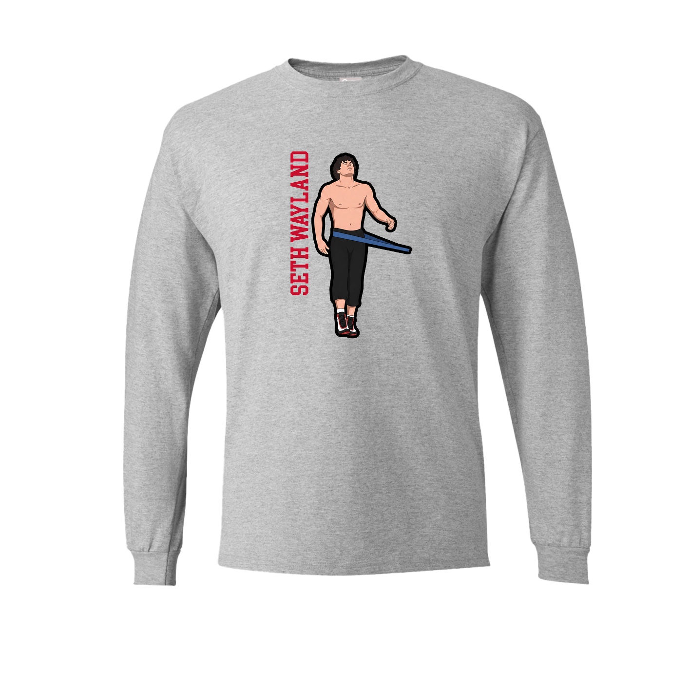 Long Sleeve Tee — Name Vertical in Grey