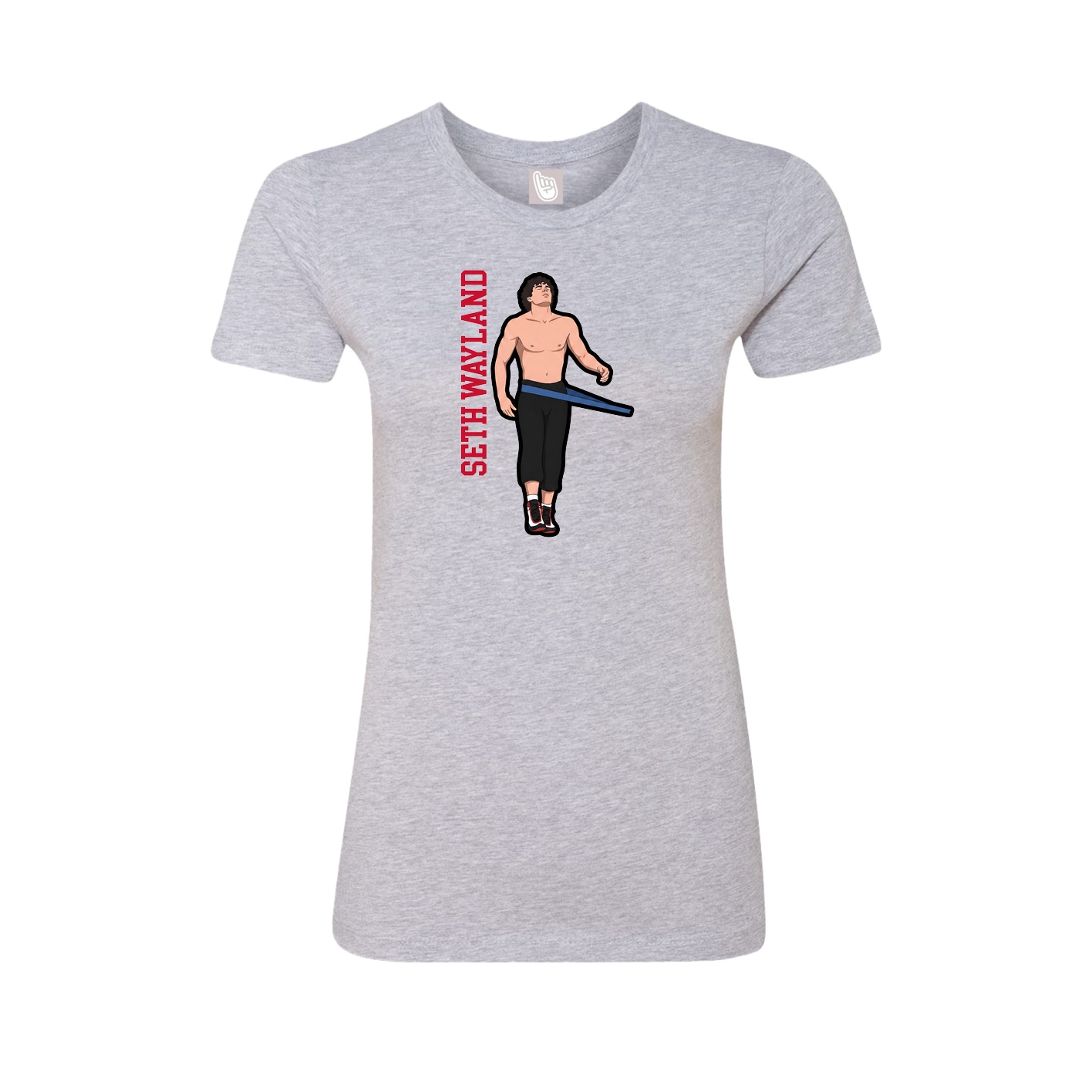 Womens Tee — Name Vertical in Grey