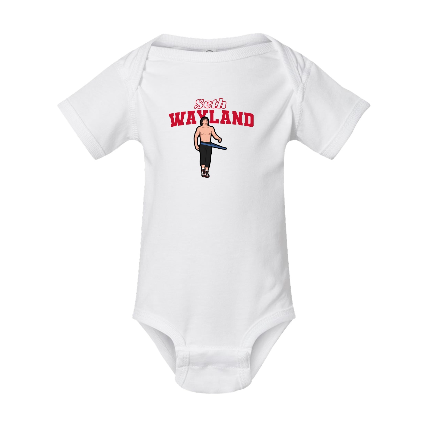 Baby Onesie — Name Arch in White