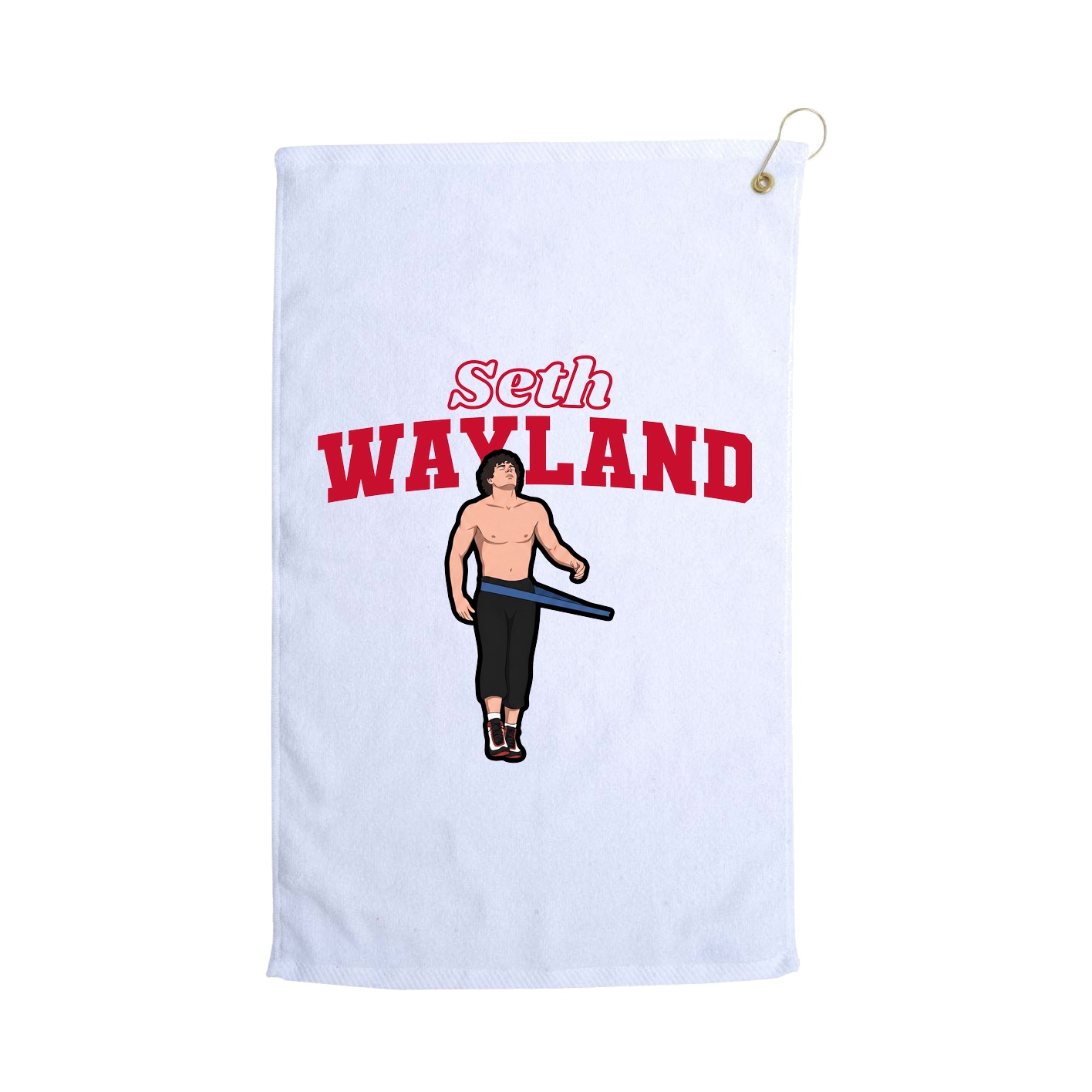 Golf Towel — Name Arch in White