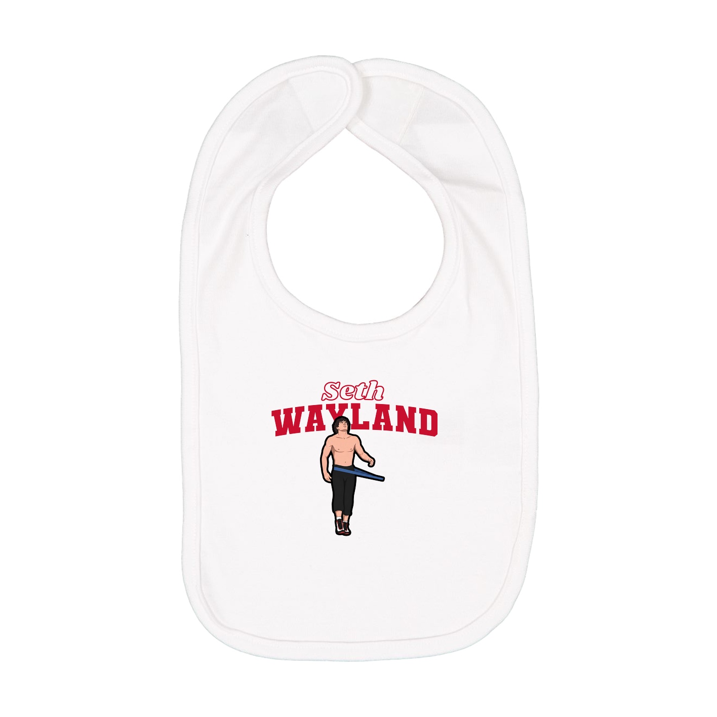 Infant Bib — Name Arch in White