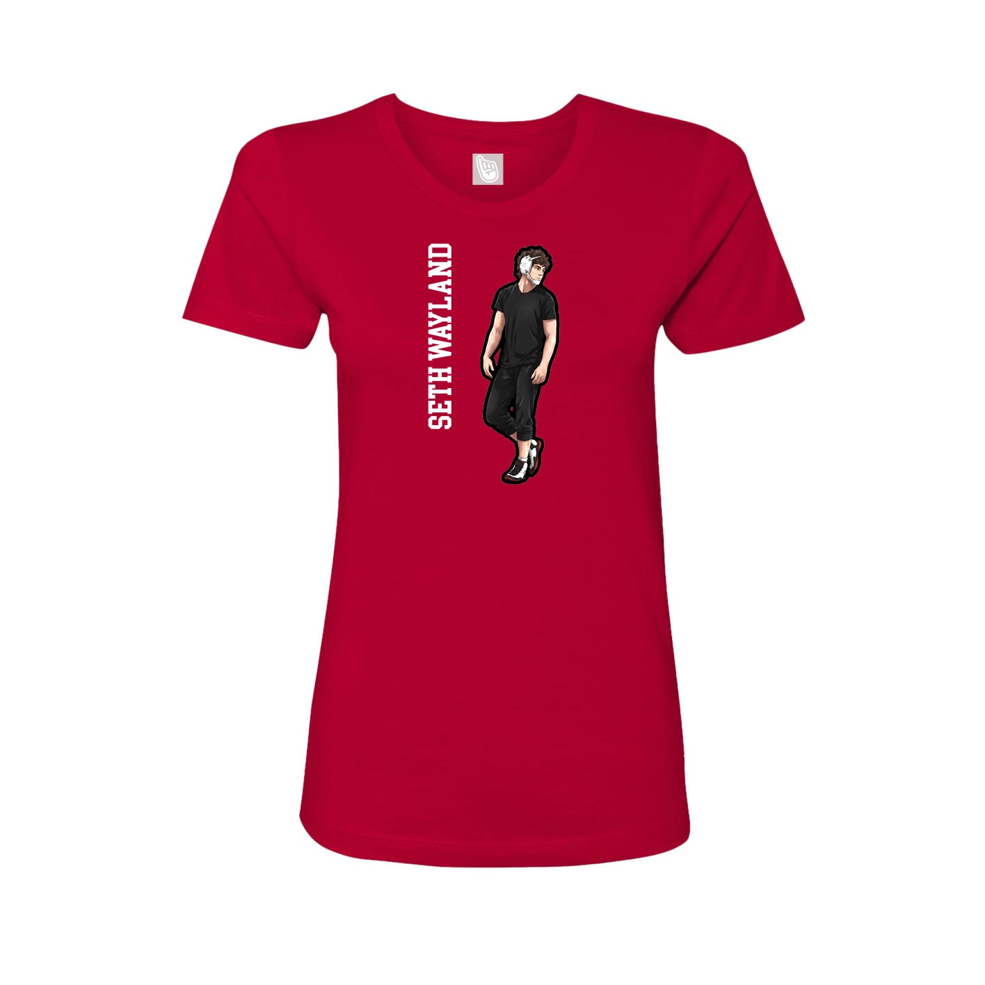 Womens Tee — Name Vertical in Red