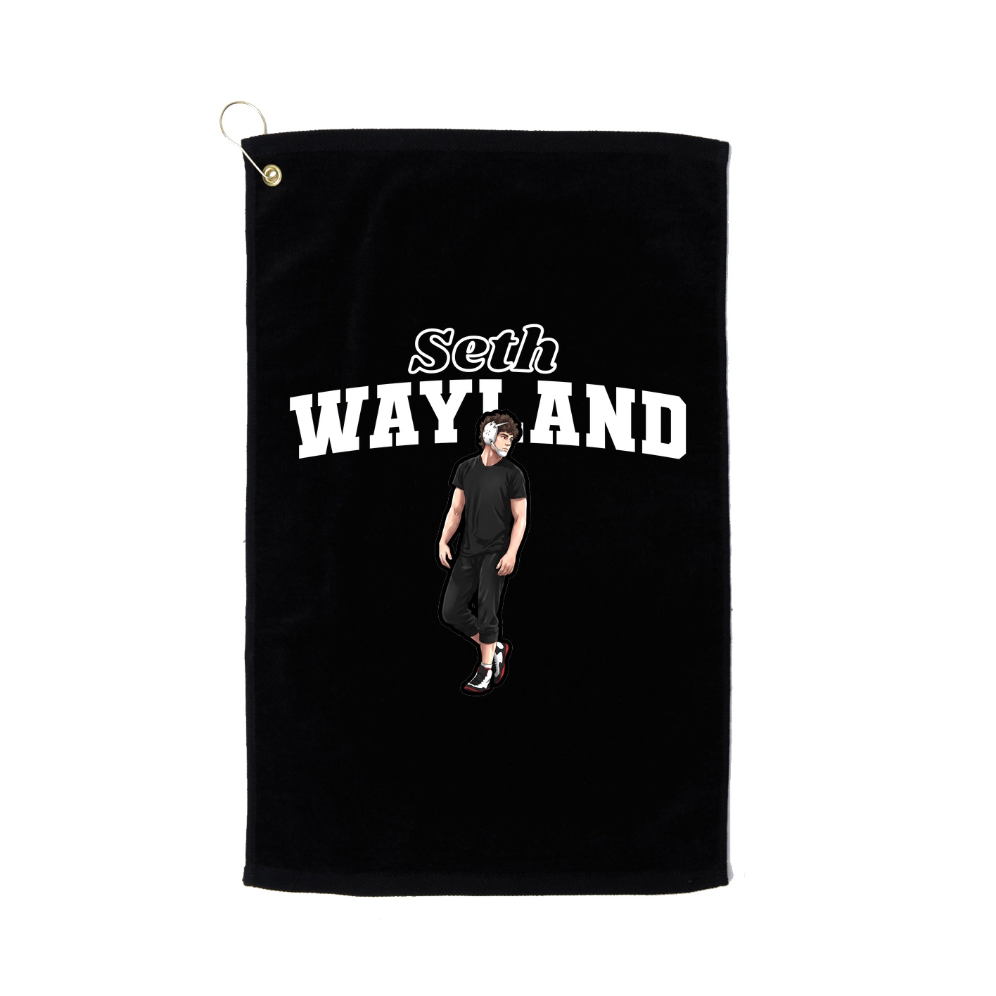 Golf Towel — Name Arch in Black
