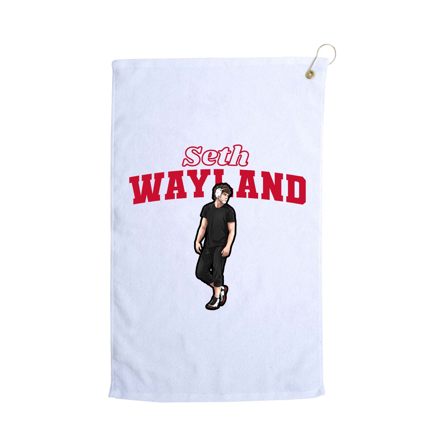 Golf Towel — Name Arch in White
