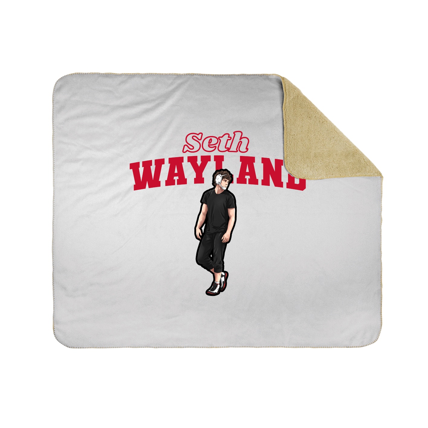 Throw Blanket — Name Arch in White
