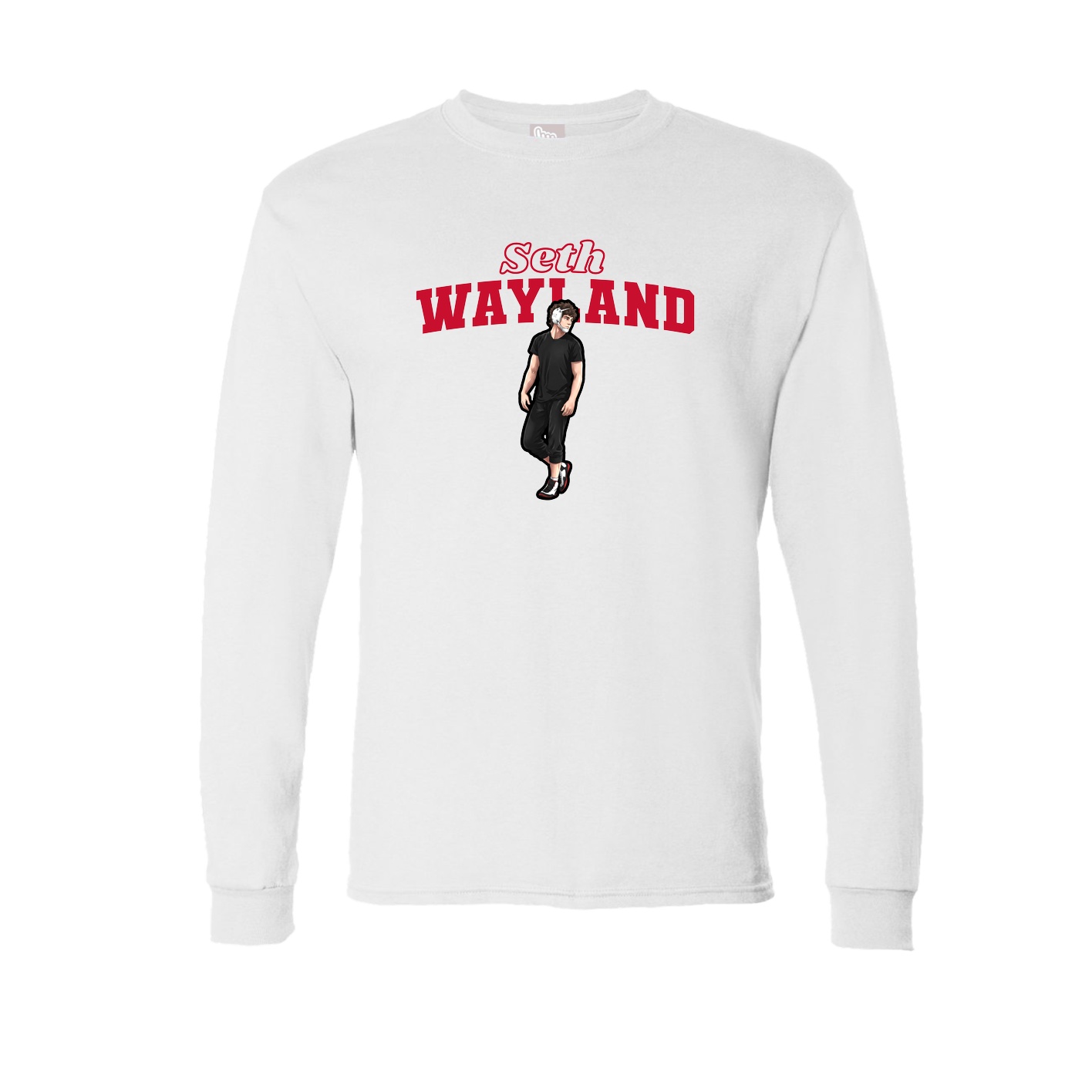 Long Sleeve Tee — Name Arch in White