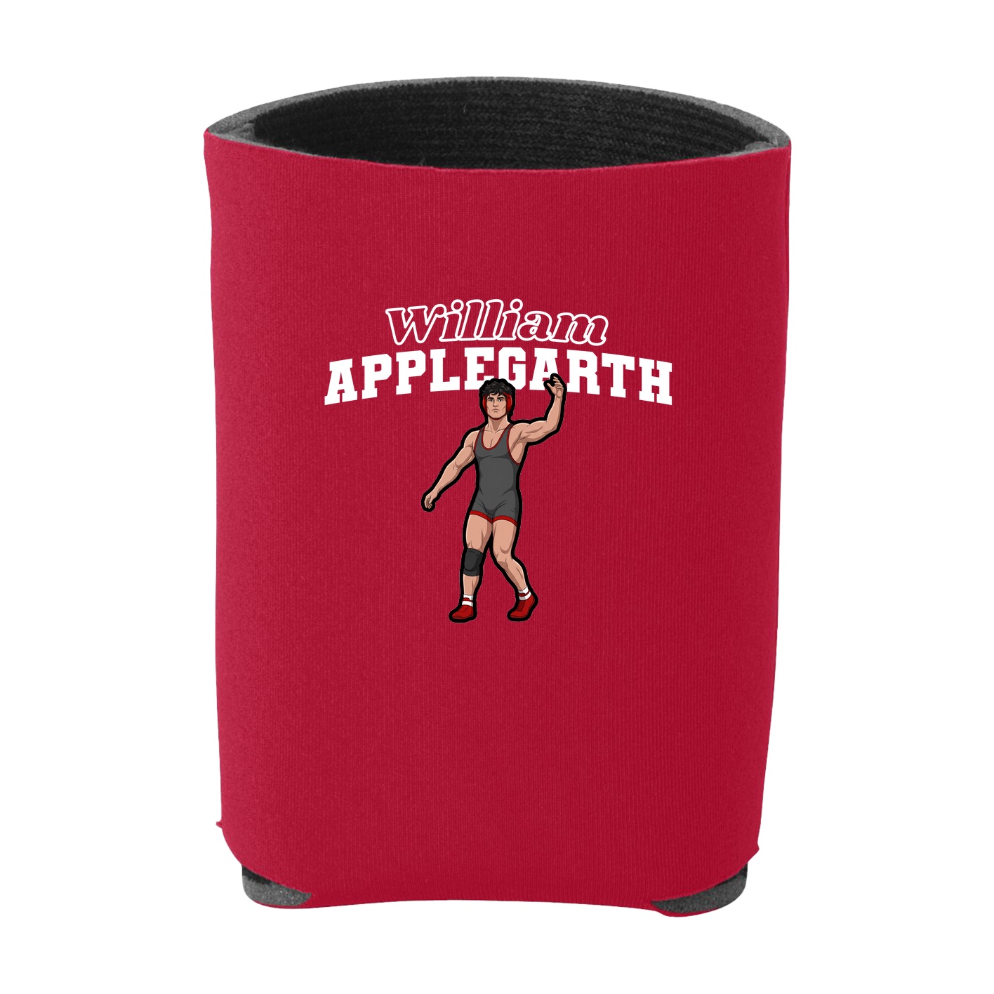 Can Holder — Name Arch in Red