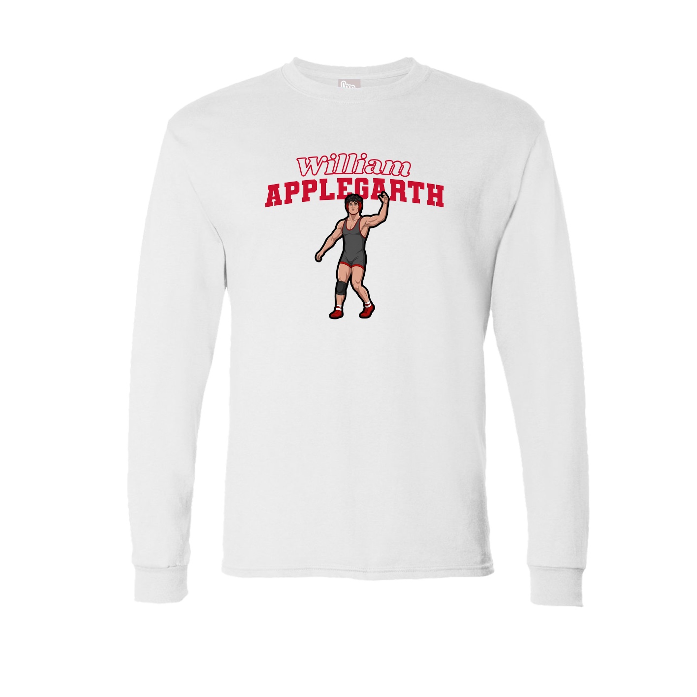 Long Sleeve Tee — Name Arch in White