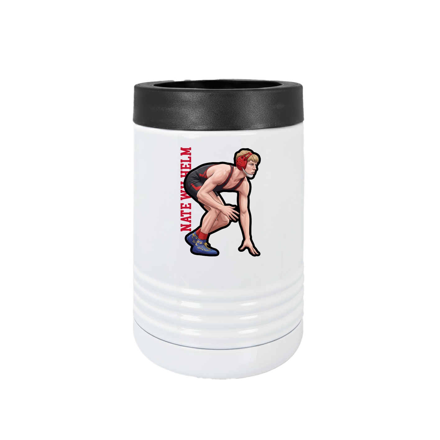 Beverage Holder — Name Vertical in White