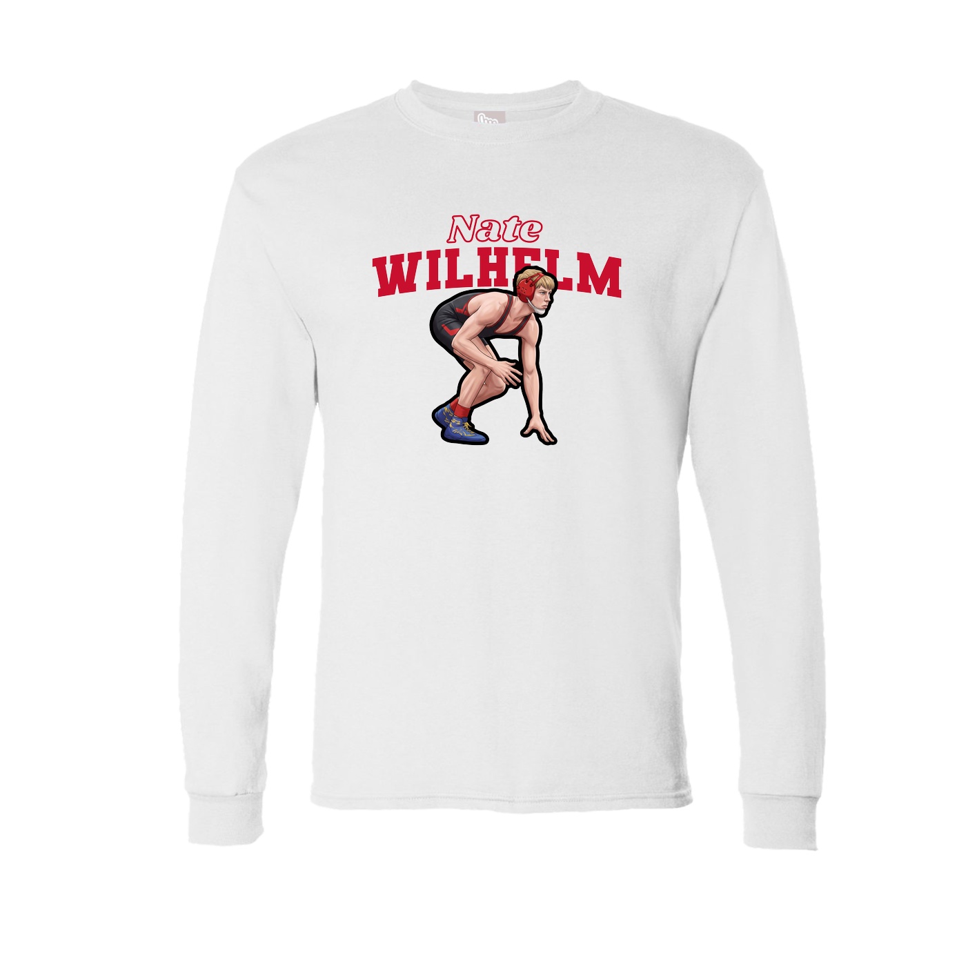 Long Sleeve Tee — Name Arch in White