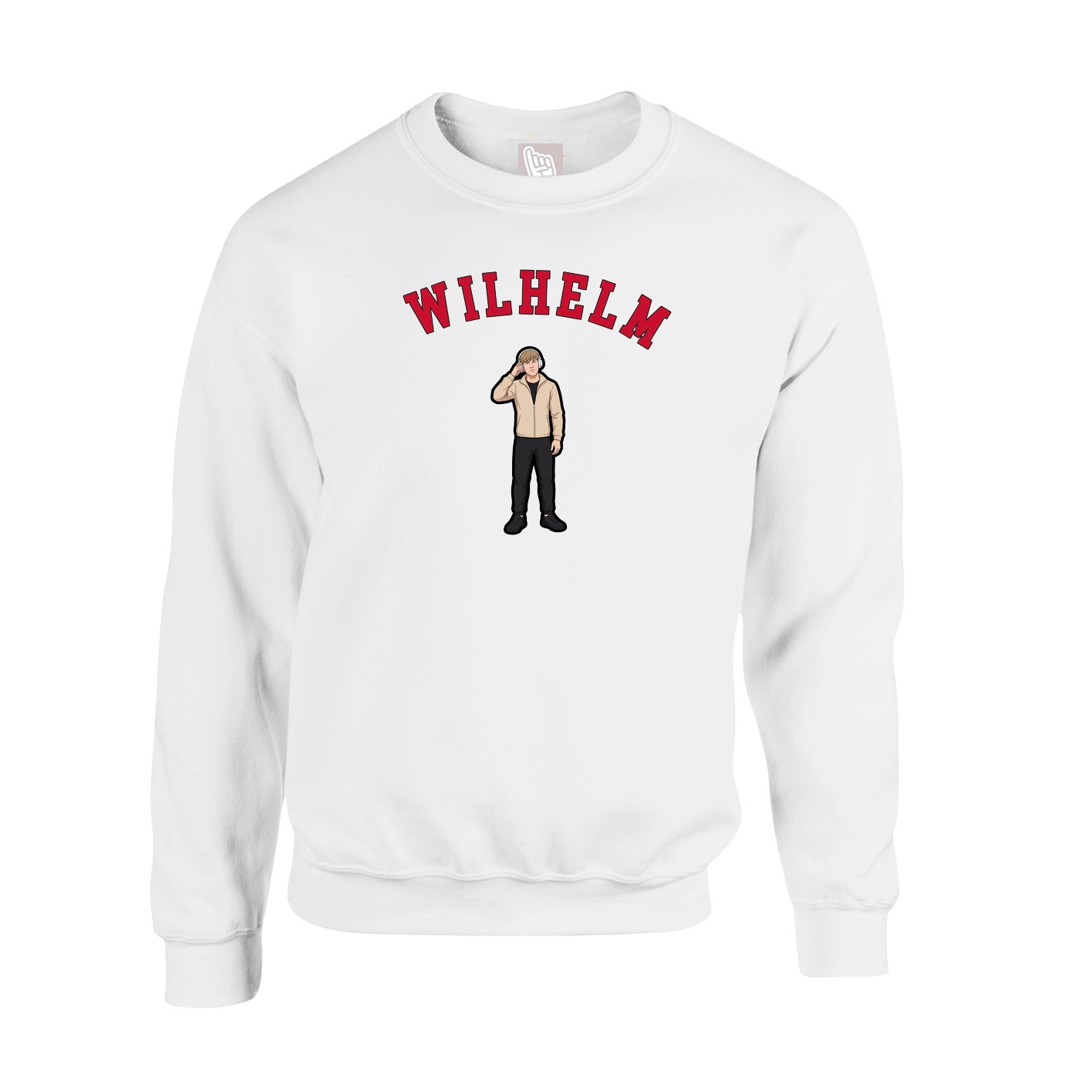 Fleece Crew — Shirsey Arch in White