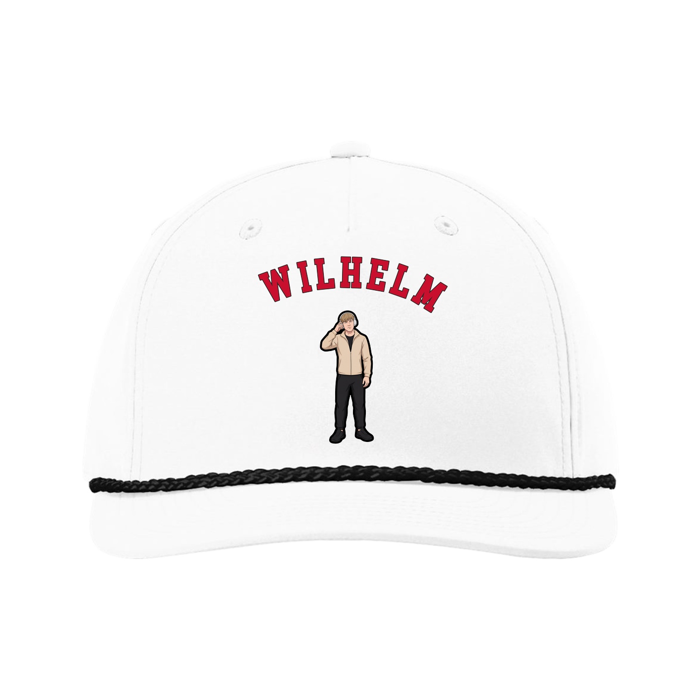 Five-Panel Classic Rope Cap — Shirsey Arch in White