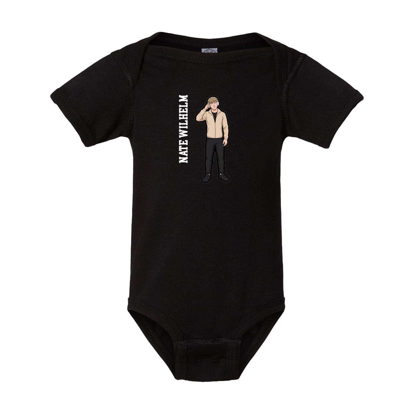 Baby Onesie — Name Vertical in Black