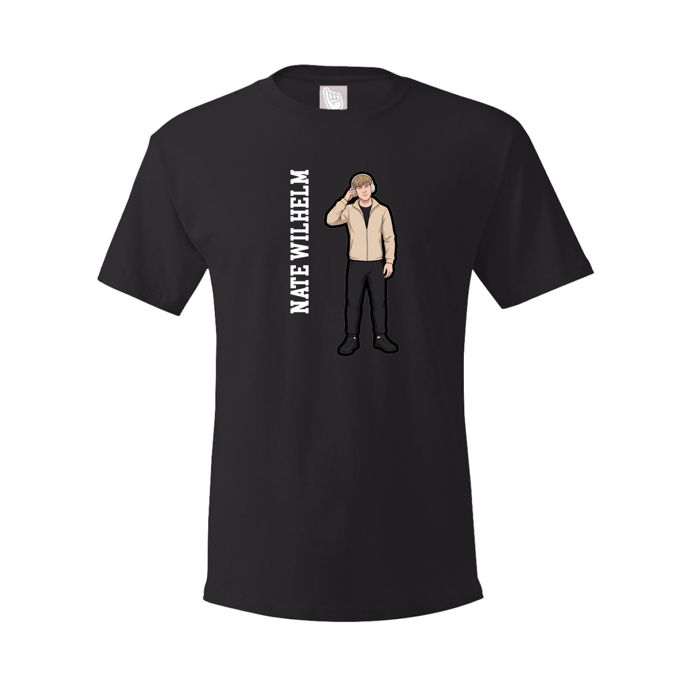 Youth Tee — Name Vertical in Black