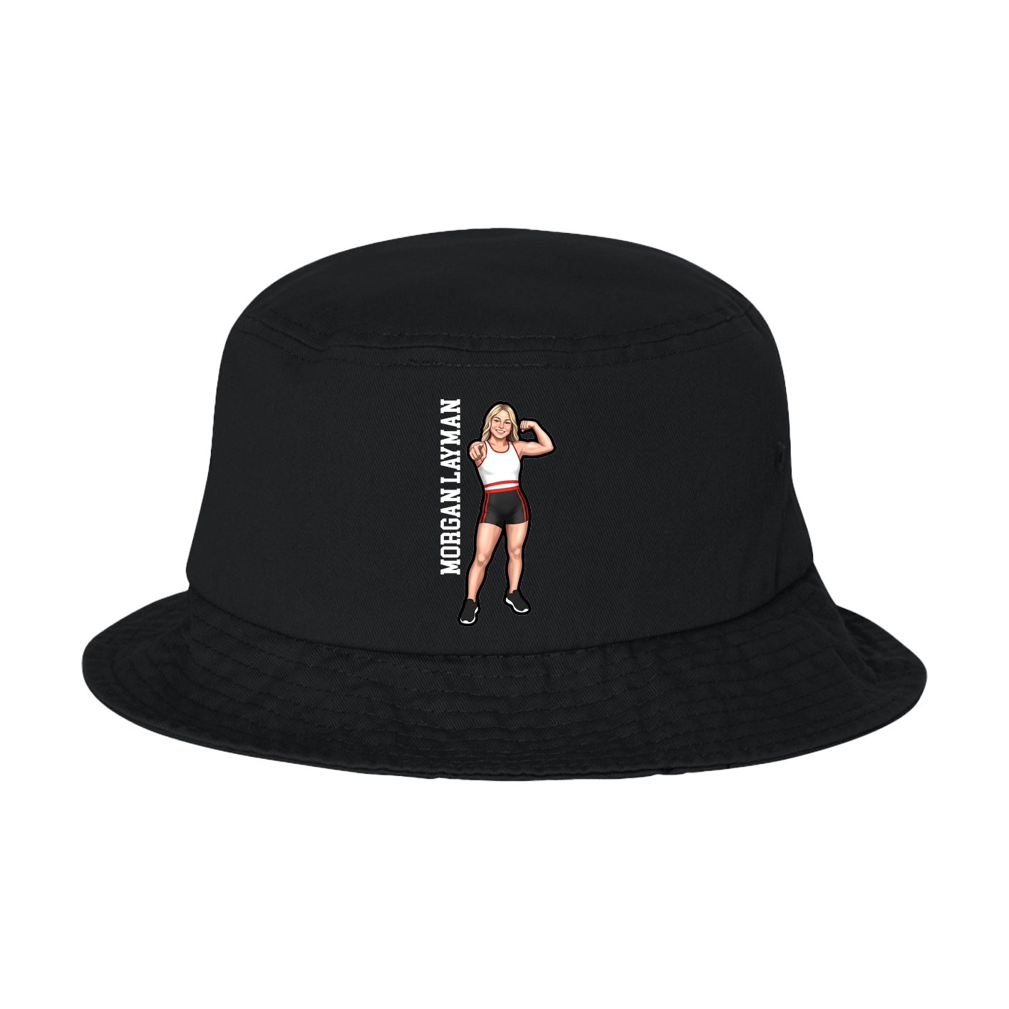 Bucket Cap — Name Vertical in Black