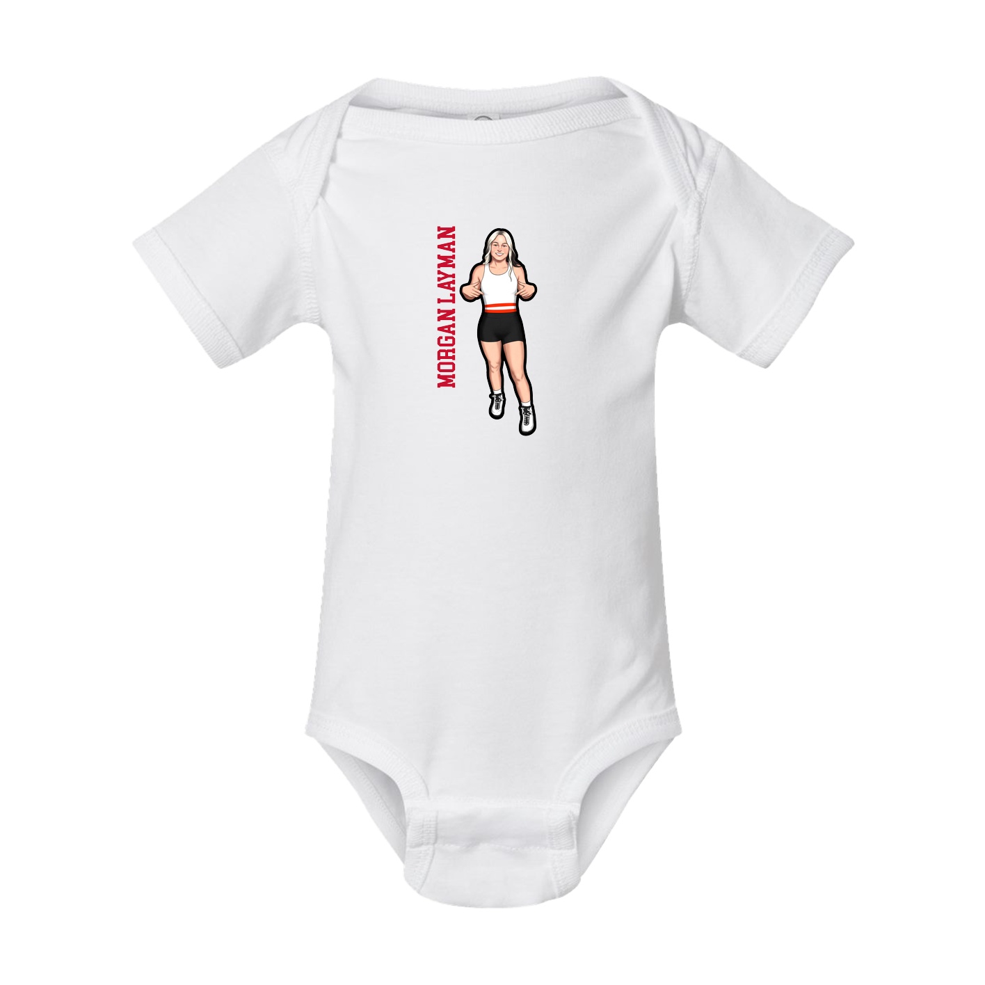 Baby Onesie — Name Vertical in White