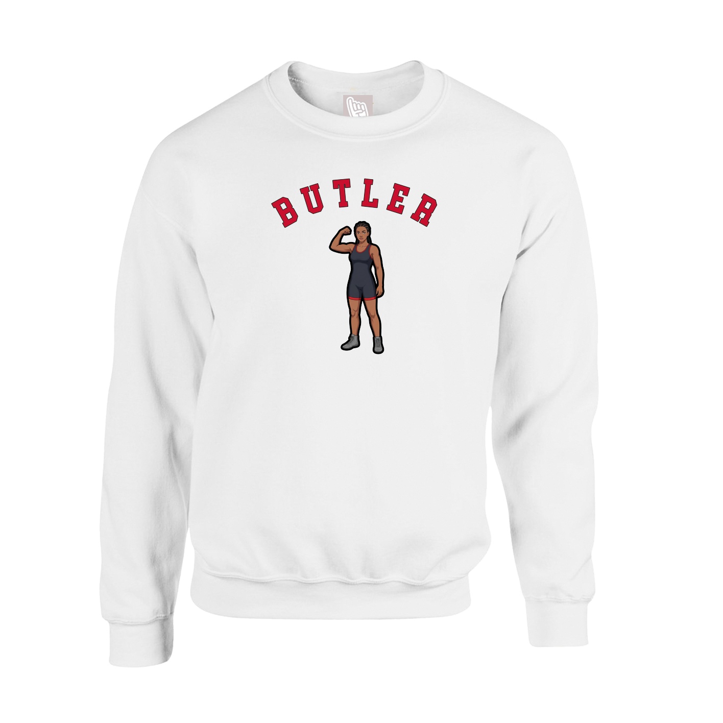 Fleece Crew — Shirsey Arch in White