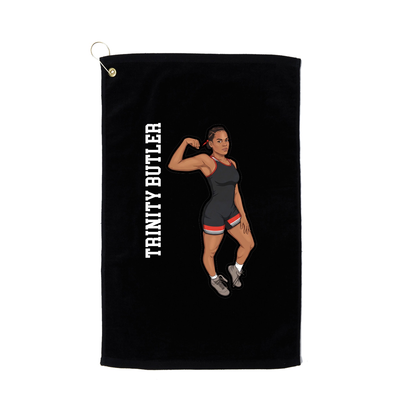 Golf Towel — Name Vertical in Black