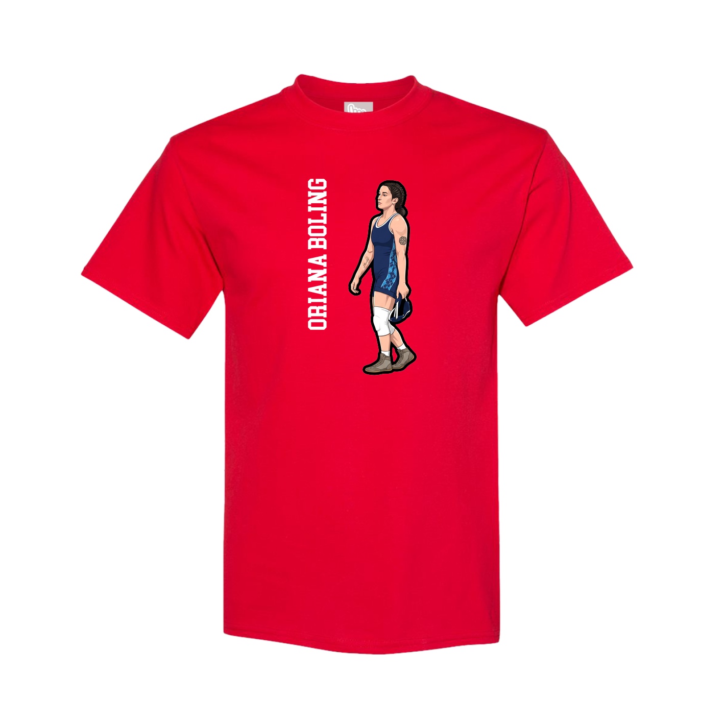Youth Tee — Name Vertical in Red