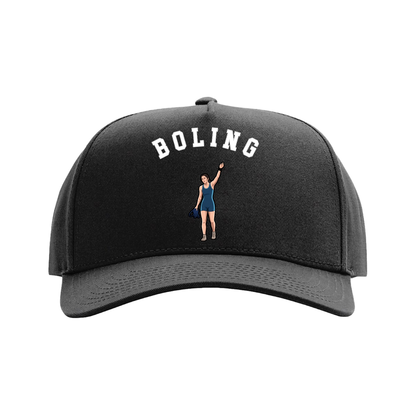Full Fabric Five-Panel Champ Cap — Shirsey Arch in Black