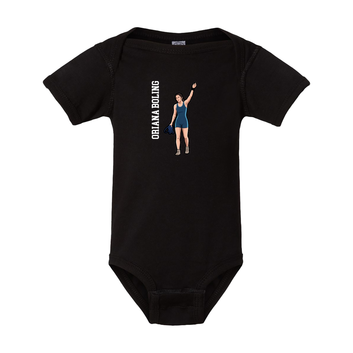 Baby Onesie — Name Vertical in Black