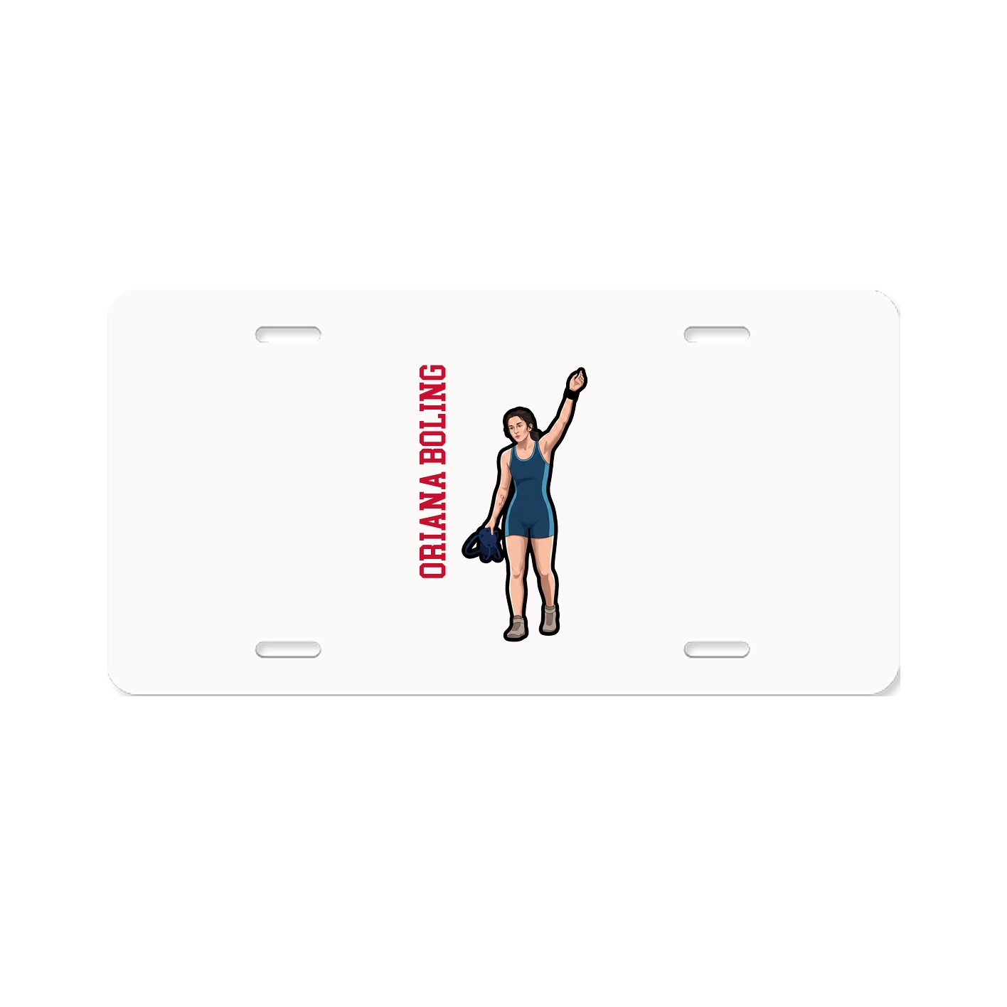 License Plate — Name Vertical in Classic