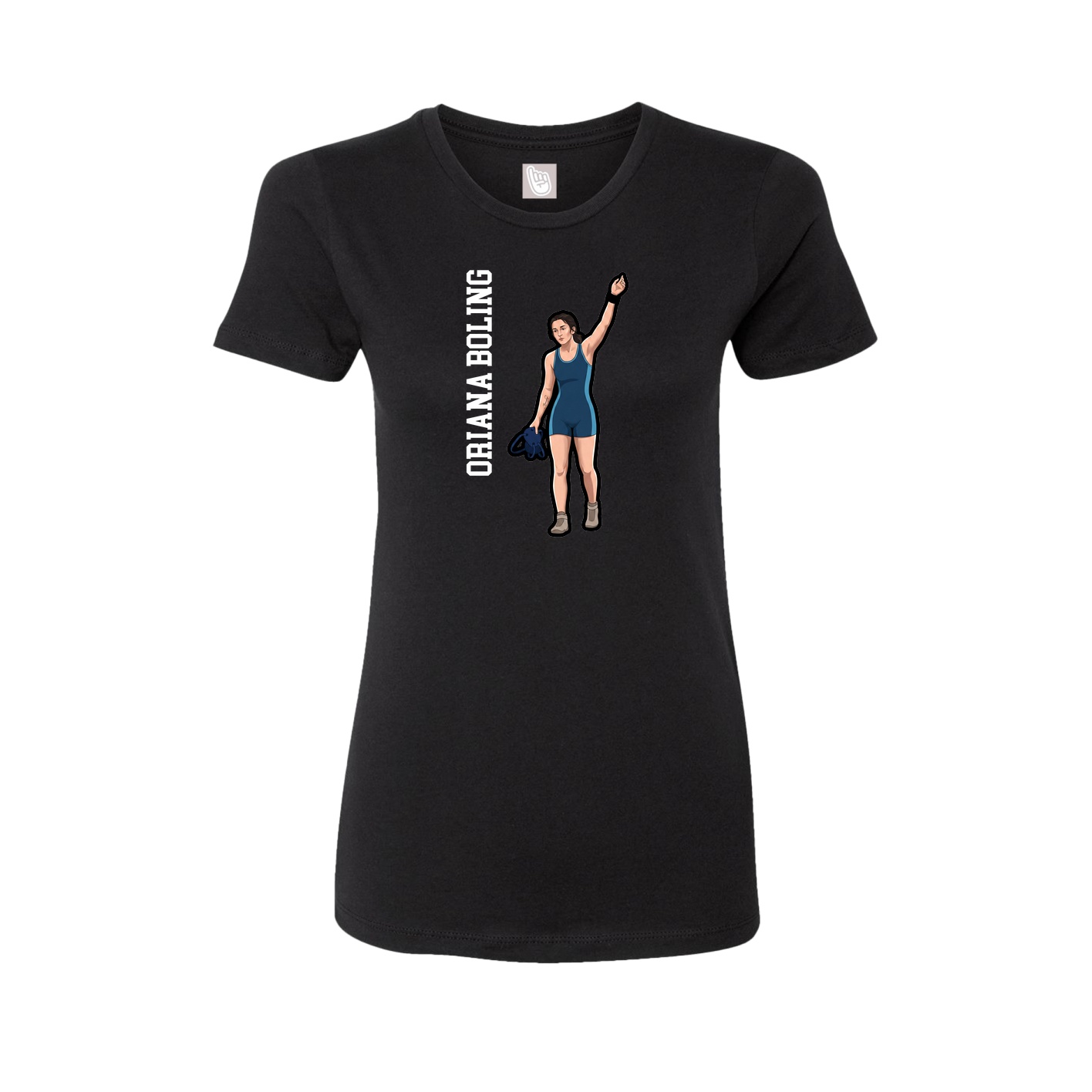 Womens Tee — Name Vertical in Black