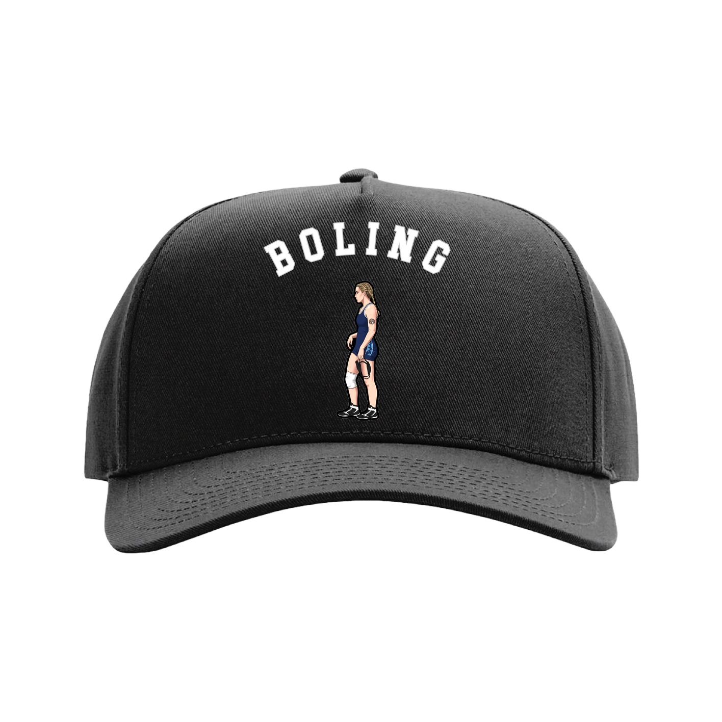 Full Fabric Five-Panel Champ Cap — Shirsey Arch in Black