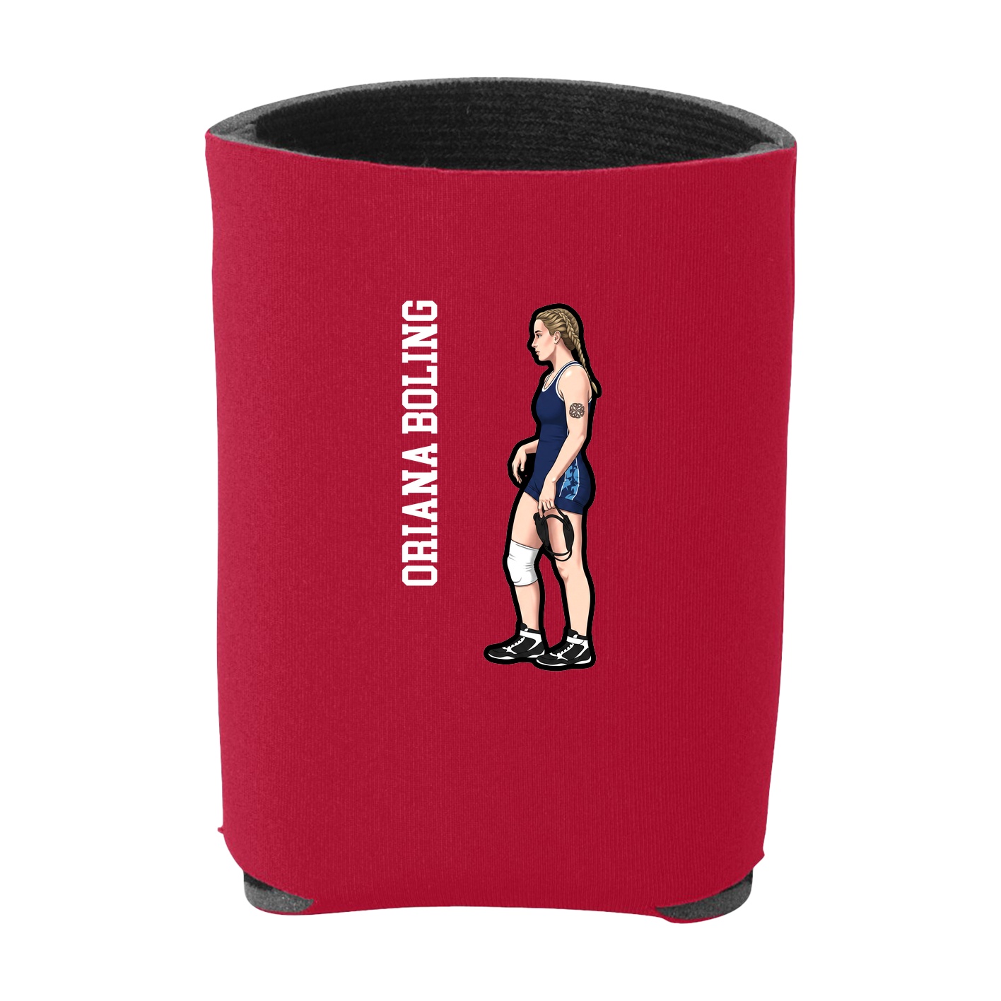 Can Holder — Name Vertical in Red