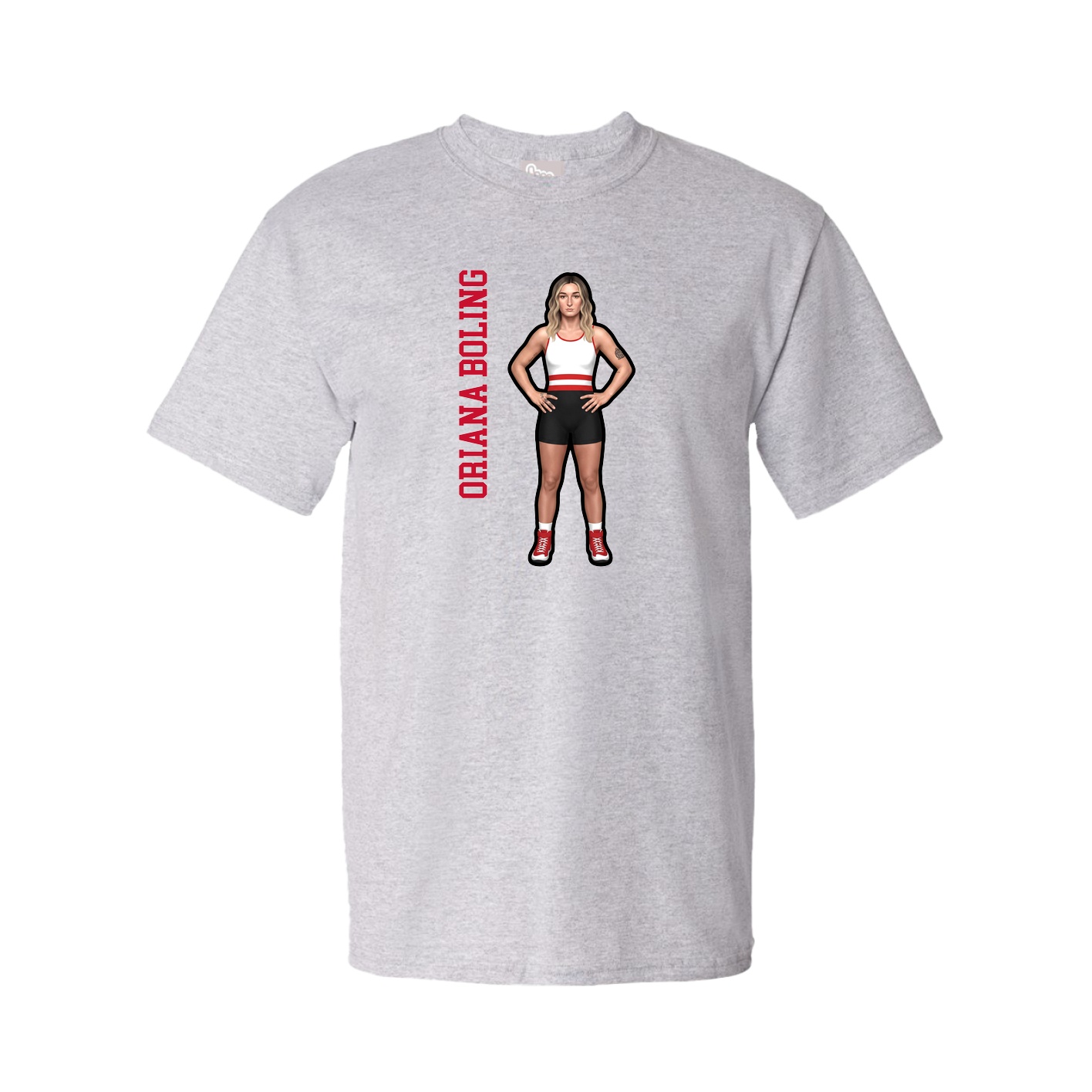 Youth Tee — Name Vertical in Grey