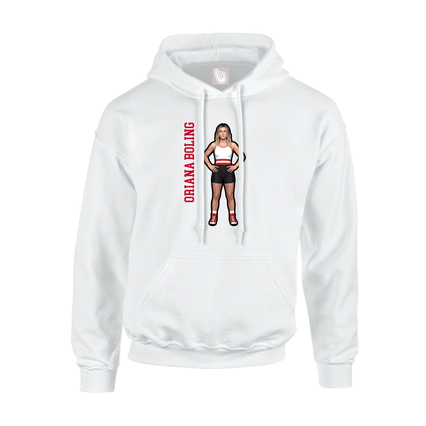 Hoodie — Name Vertical in White