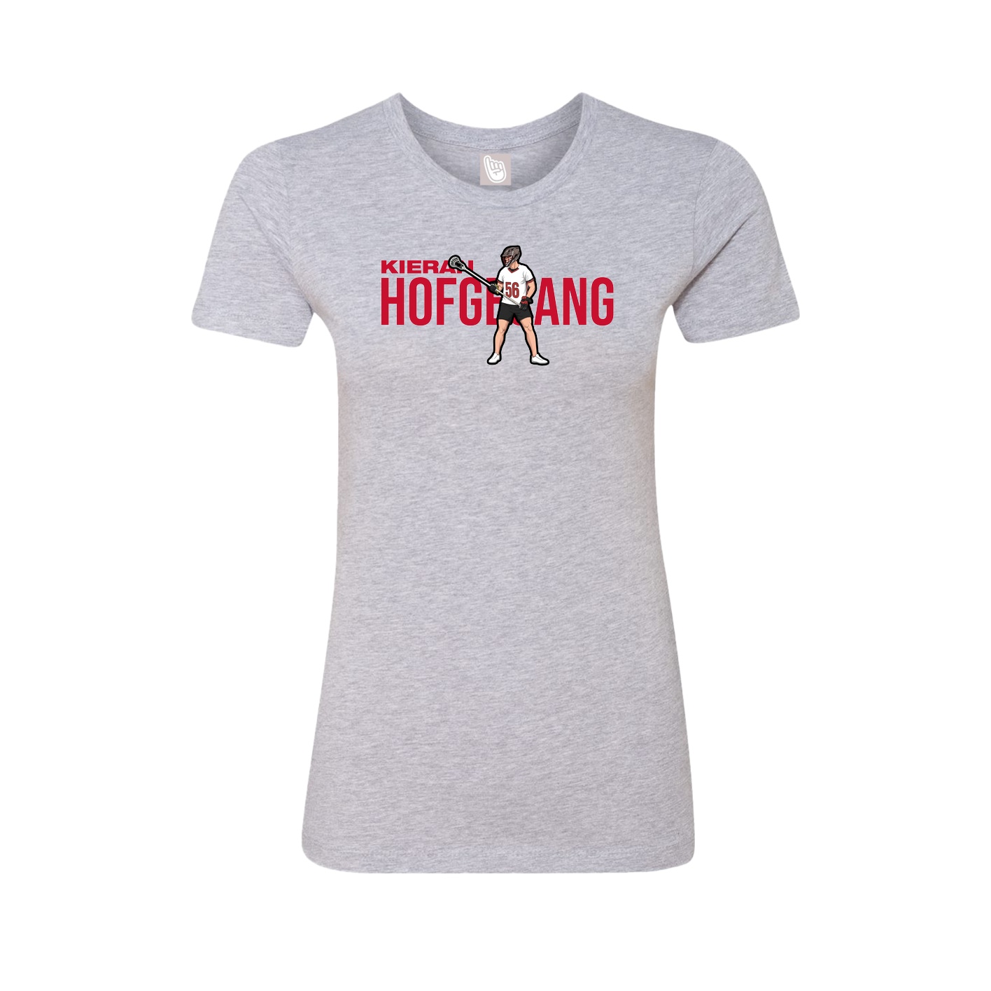 Fitted Women's Tee — Player Name in Grey