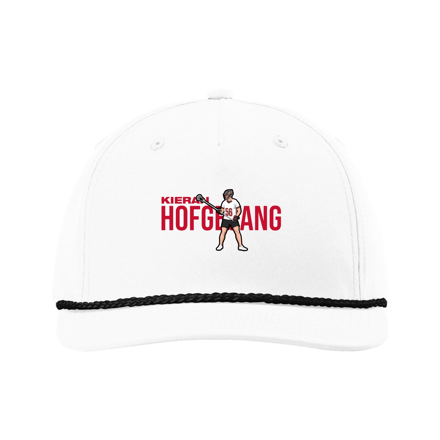 Five-Panel Classic Rope Cap — Player Name in White