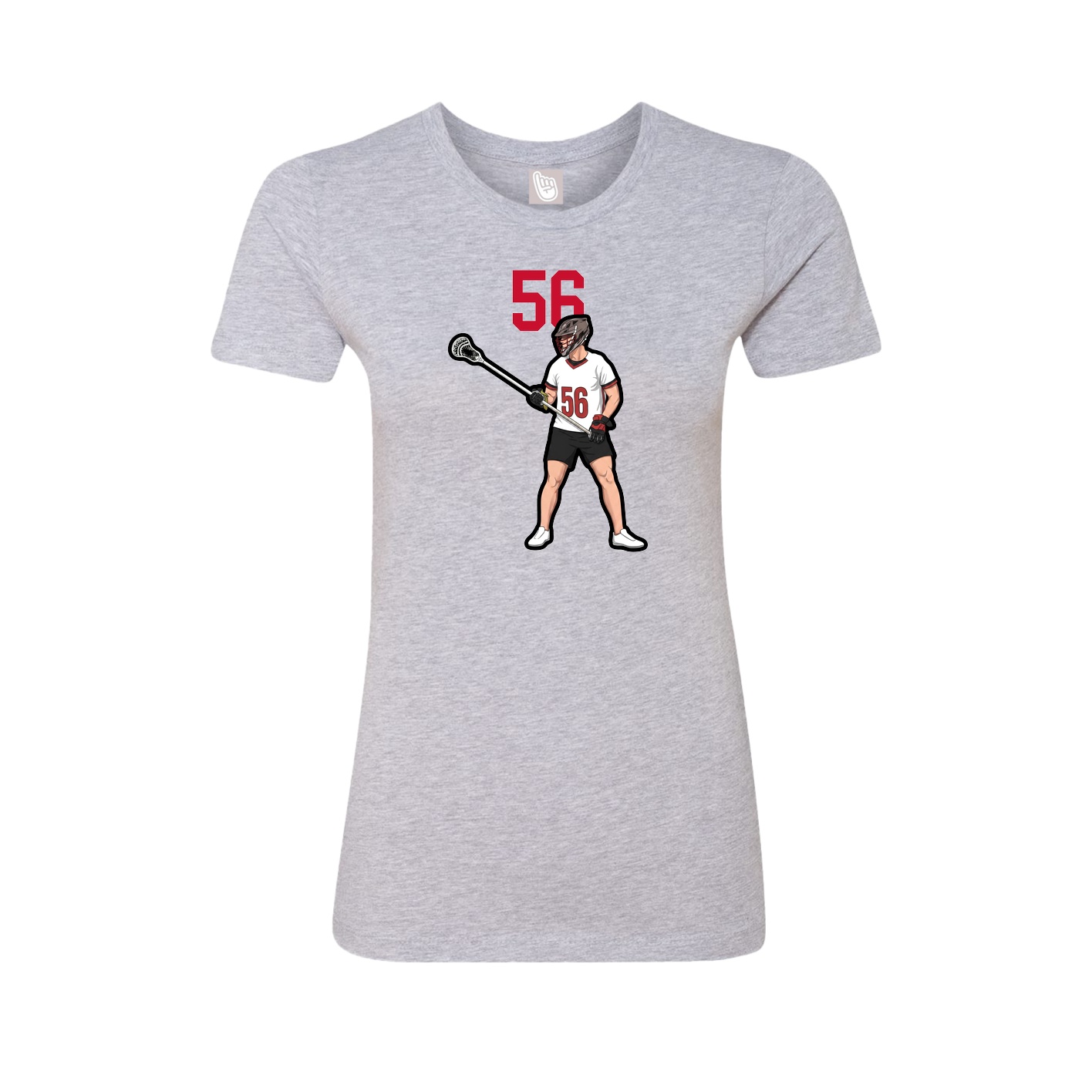 Fitted Women's Tee — Number Top in Grey