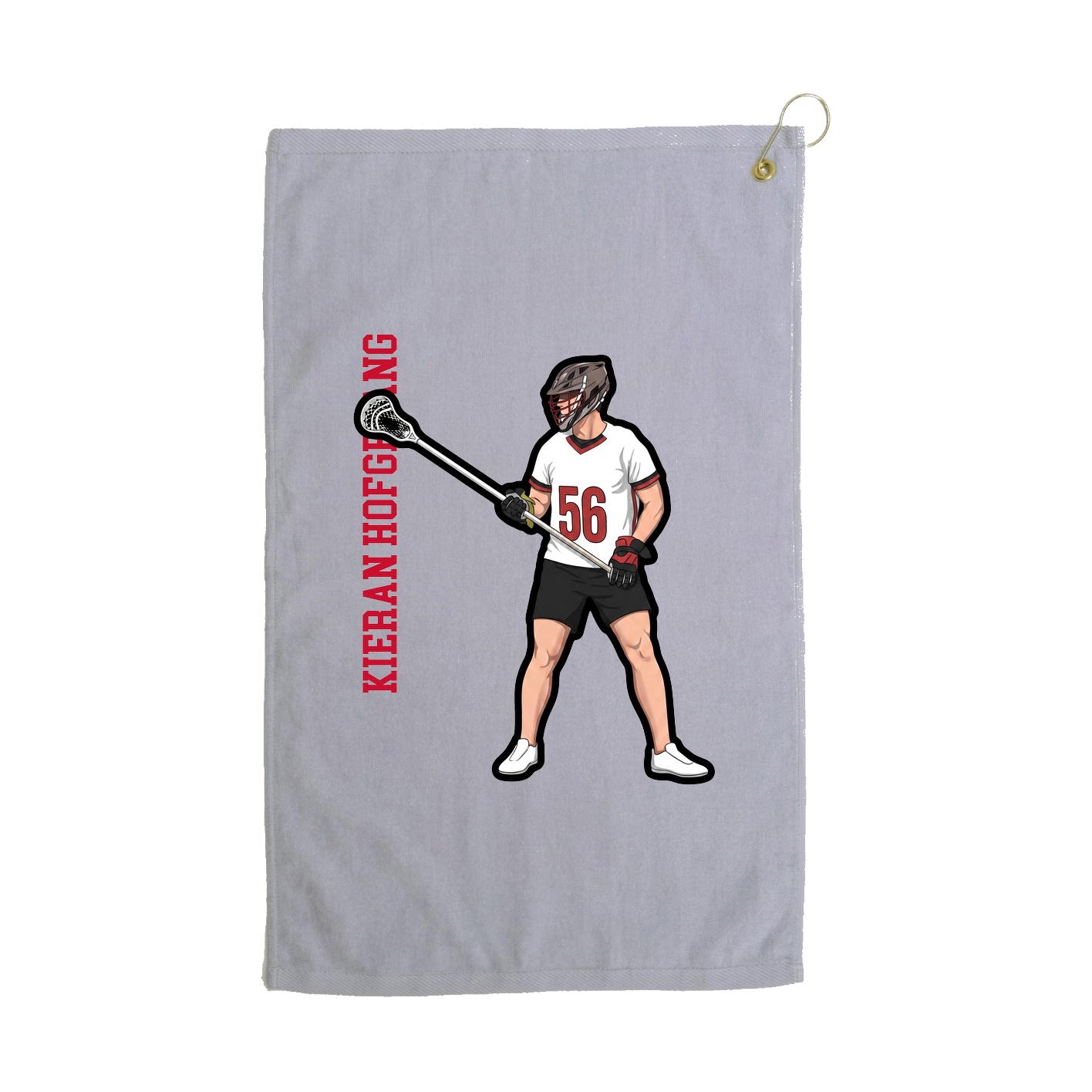 Golf Towel — Name Vertical in Grey