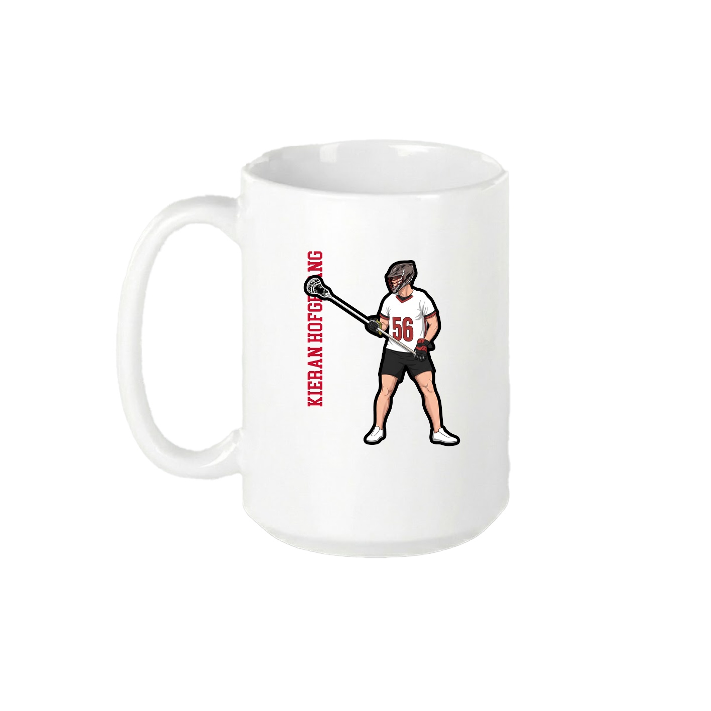 15oz Coffee Mug — Name Vertical in White